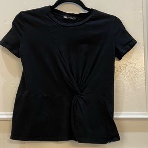 Zara twist front short sleeve top size small